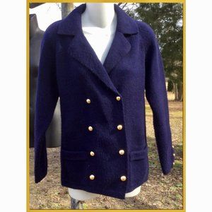 Vtg. Peacoat Style Cardigan, sz 6/S